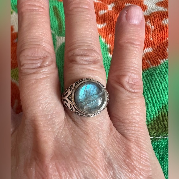 Sterling Silver Labradorite Cabochon Ring - Picture 3 of 12